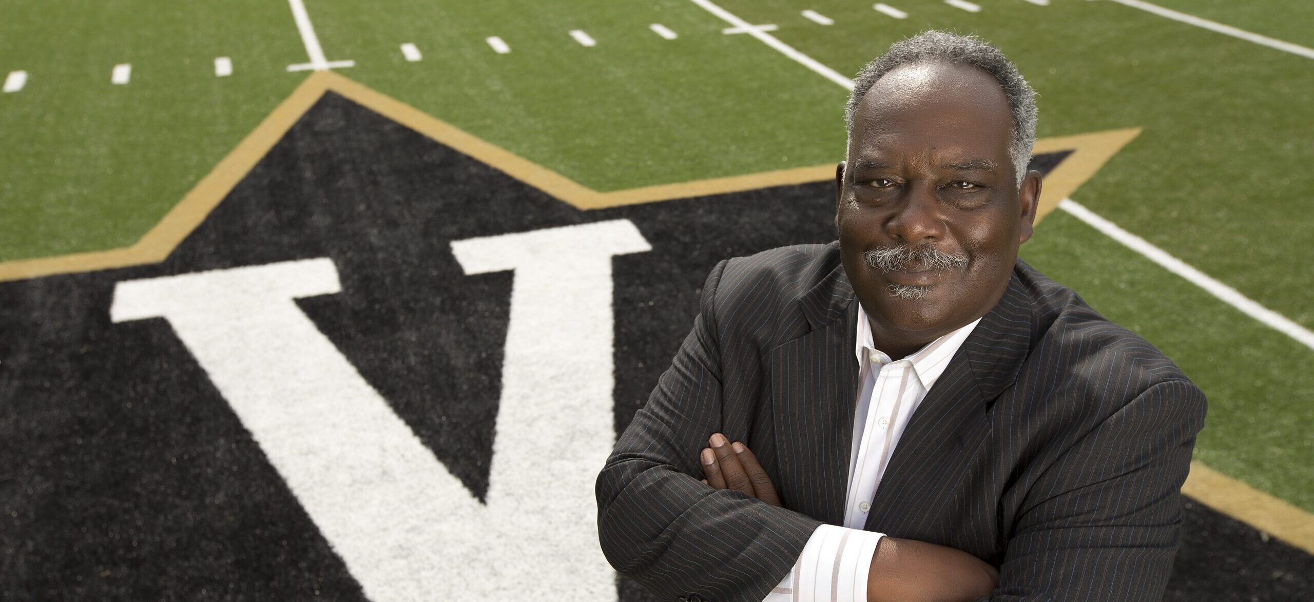 Vice Chancellor of Athletics David Williams photographed on Dudley Field.(John Russell/Vanderbilt University)