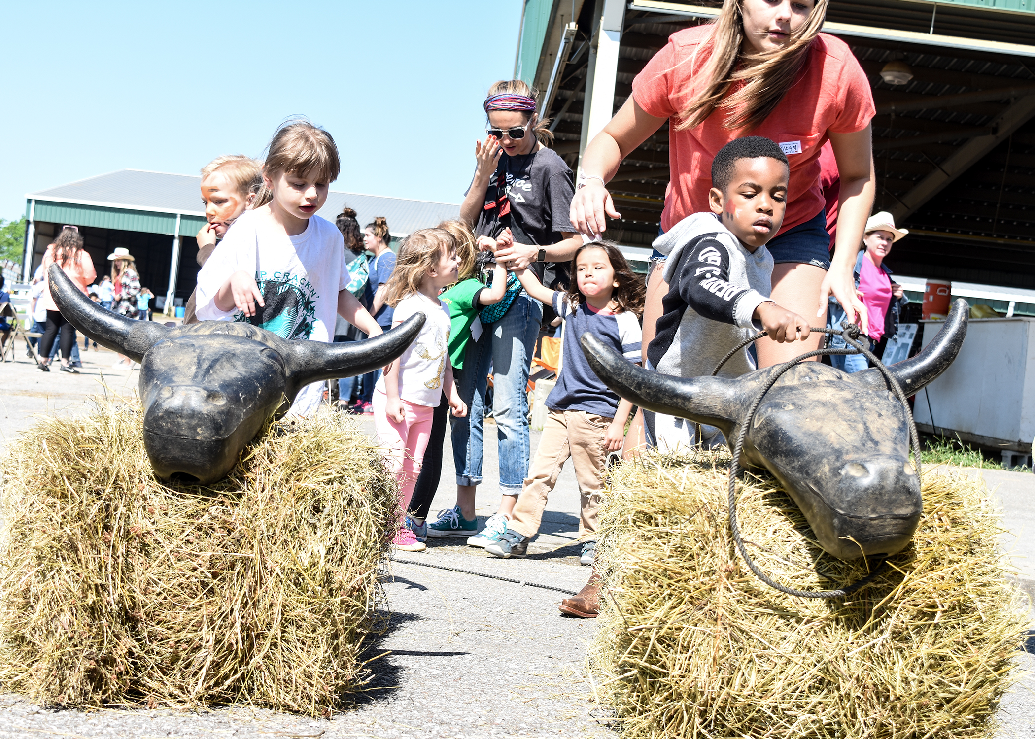 Kids playing at Whip Crackin' Rodeo, Wilson County