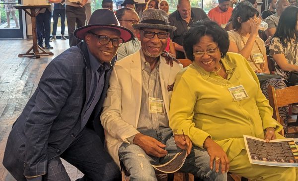 The Village co-founder Ron Johnson with members Mr. Lorenzo Washington and Ms. Karen Coffee of the Jefferson Street Sound Museum.